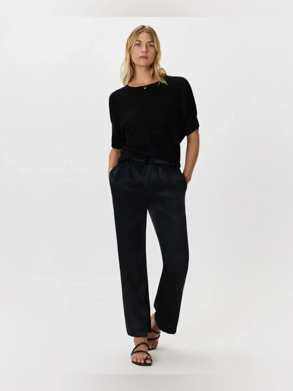 NWOT Quince Lightweight Cotton Cashmere Link-Stitch Dolman Sweater - Picture 2 of 9